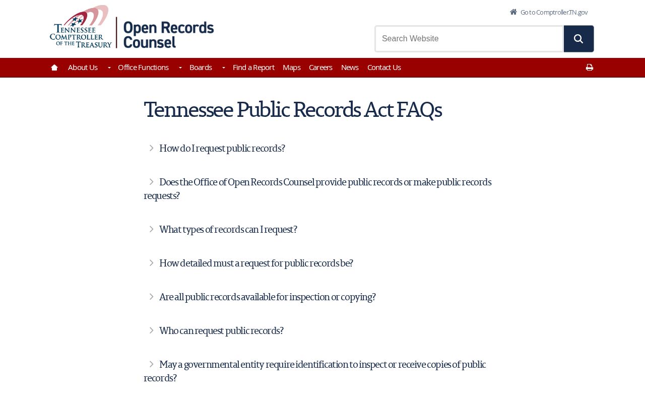 Tennessee public records guidance for Fayette County arrest records