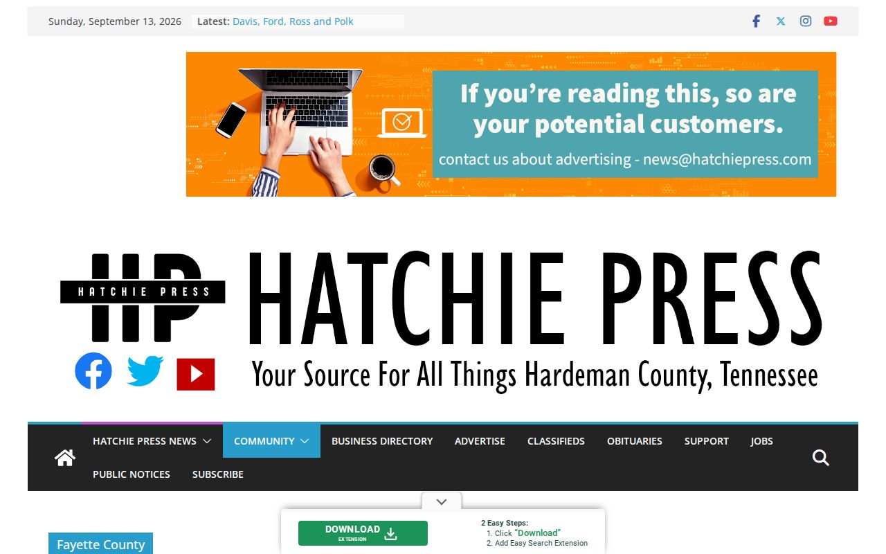 Hatchie Press Fayette County arrest news coverage